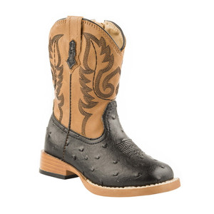 Roper  Toddler Boys Bumps Embroidery Square Toe    Boots   Mid Calf 09-017-1900-0050 BL Roper  Toddler Boys Bumps Embroidery Square Toe    Boots   Mid Calf 09-017-1900-0050 BL