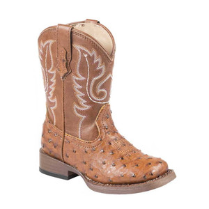 Roper  Toddler Boys Bumps Embroidery Square Toe    Boots   Mid Calf 09-017-1900-0807 TA Roper  Toddler Boys Bumps Embroidery Square Toe    Boots   Mid Calf 09-017-1900-0807 TA