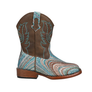 Roper  Toddler Girls Glitter Swirl Ii Square Toe   Boots   Ankle 09-017-1901-2923 BR Roper  Toddler Girls Glitter Swirl Ii Square Toe   Boots   Ankle 09-017-1901-2923 BR