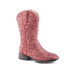 Roper  Kids Girls Glitter Galore Square Toe    Boots   Mid Calf 09-017-1903-2995 RE Roper  Kids Girls Glitter Galore Square Toe    Boots   Mid Calf 09-017-1903-2995 RE