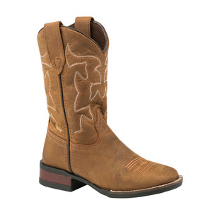 Roper Kids Boys Cow Hide Embroidery Round Toe Western Cowboy Boots Mid Calf 09-018-0911-1200 BR Roper Kids Boys Cow Hide Embroidery Round Toe Western Cowboy Boots Mid Calf 09-018-0911-1200 BR