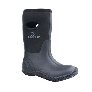 Roper  Kids Boys Barnyard Black 10 Inch Neoprene Barn Pull On   Boots   Mid Calf 09-018-1136-0482 BR Roper  Kids Boys Barnyard Black 10 Inch Neoprene Barn Pull On   Boots   Mid Calf 09-018-1136-0482 BR