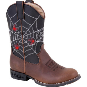 Roper  Kids Boys Spider Web Light Up Round Toe    Casual Boots   Mid Calf 09-018-1201-1211 BR Roper  Kids Boys Spider Web Light Up Round Toe    Casual Boots   Mid Calf 09-018-1201-1211 BR