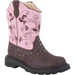 Roper  Kids Girls Saddle Light Round Toe    Boots   Mid Calf 09-018-1202-0022 BR Roper  Kids Girls Saddle Light Round Toe    Boots   Mid Calf 09-018-1202-0022 BR