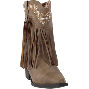 Roper  Kids Girls Fringes Snip Toe    Boots   Mid Calf 09-018-1556-1119 BR Roper  Kids Girls Fringes Snip Toe    Boots   Mid Calf 09-018-1556-1119 BR