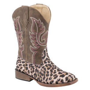 Roper Footwear Boys Kids Pink Glitter Leopard Square Toe Cowgirl Boot 1 Little Kid 09-018-1901-2565 PI Roper Footwear Boys Kids Pink Glitter Leopard Square Toe Cowgirl Boot 1 Little Kid 09-018-1901-2565 PI