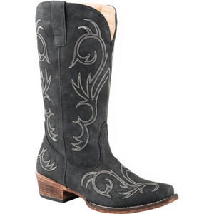 Roper Womens Riley Round Toe Boots Mid Calf Low Heel 1-2" 09-021-1566-1021 BL Roper Womens Riley Round Toe Boots Mid Calf Low Heel 1-2" 09-021-1566-1021 BL