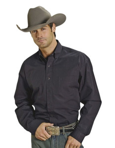 Western Shirt Mens L/S Solid Button Black 11-001-0566-0022 BL Western Shirt Mens L/S Solid Button Black 11-001-0566-0022 BL