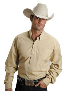 Western Shirt Mens L/S Solid Button Gold 11-001-0566-0032 YE Western Shirt Mens L/S Solid Button Gold 11-001-0566-0032 YE