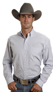 Stetson Western Shirt Mens L/S Button Plaid Blue 11-001-0579-0036 BU Stetson Western Shirt Mens L/S Button Plaid Blue 11-001-0579-0036 BU