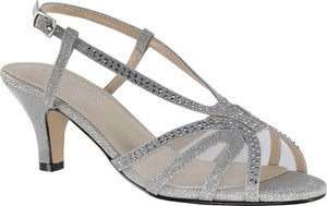Women's Touch Ups Clara Heeled Sandal Silver Glitter Synthetic 7 W