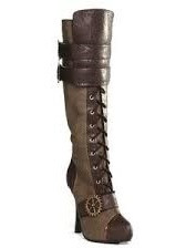 Ellie Shoes E-420-Quinley 4 Knee High Steampunk Boot with Laces 9 / Green