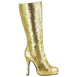 Women's Gold Glitter Boots 8