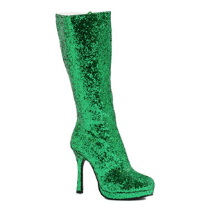 Ellie Shoes E-421-Zara 4 Knee-High Boot with Glitter Green / 8