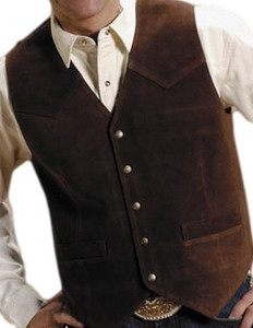 Roper Western Vest Mens Leather Vest Snap Brown 02-075-0500-0510 BR Size-2XL