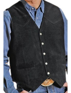 Roper Western Vest Mens Leather Snap Tall Black 02-075-0500-0809 BL 1XT Roper Western Vest Mens Leather Snap Tall Black 02-075-0500-0809 BL 1XT
