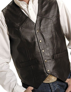 Roper Western Vest Mens Leather Vest Snap Brown 02-075-0520-0501 BR Size-M Roper Western Vest Mens Leather Vest Snap Brown 02-075-0520-0501 BR Size-M