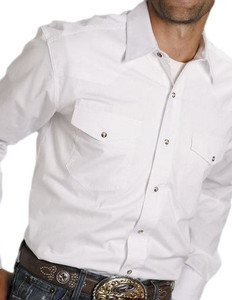 Roper Western Shirt Mens L/S Snap Solid White 03-001-0265-1025 WH Size- 2XL Roper Western Shirt Mens L/S Snap Solid White 03-001-0265-1025 WH Size- 2XL