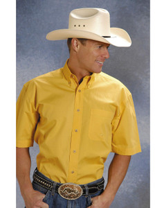 Roper Men's Short Sleeve Poplin Shirt Solid Poplin Button Down Coll L, 0366 Size- Medium Roper Men's Short Sleeve Poplin Shirt Solid Poplin Button Down Coll L, 0366 Size- Medium