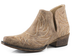 Roper Western Boots Women Ava Stitching 8.5 B Tan  Size-8