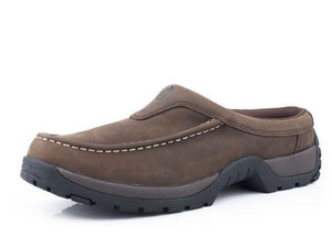Roper Western Shoes Mens Leather Slip On Brown Size 8