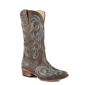 Roper Ladies Riley Snip Toe Brown Boots Size-10
