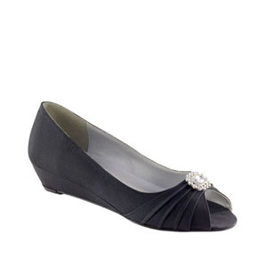 Dyeables Women's Anette Low Heel Wedge (Black,Size-9.5W) Dyeables Women's Anette Low Heel Wedge (Black,Size-9.5W)