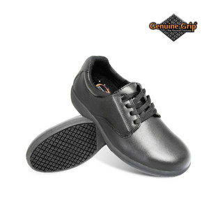 Women's Genuine Grip Footwear Slip-Resistant Oxford Casual 420 (Black,Size-10W)
