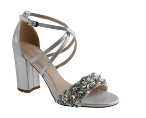 Hira Silver Shimmer Prom Shoes: Paradox London P2101, Size - 8.5