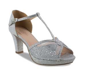 Nora Silver Shimmer Prom Shoes: Paradox London , Silver Size - 10W