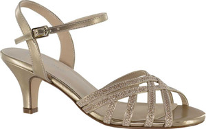 Women's Touch Ups Amara Strappy Sandal Champagne Glitter Synthetic, Size -5.5 M