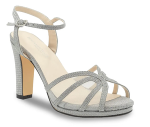 Touch Ups Anya Silver Glitter Platform Sandals, Size 9.5