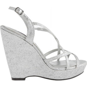 Dyeables, Inc Womens Dee Wedge Sandal (Silver,5.5 B(M) US)