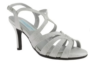 Dyeables, Inc Womens Paisley Dress Sandal (Silver,7.5 Wide)