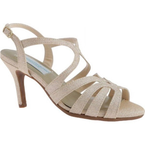 Dyeables, Inc Womens Paisley Dress Sandal (Champagne,11 Wide)