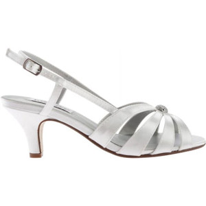 Dyeables, Inc Womens Fiona Dress Sandal (White Satin,8.5 C/D US)
