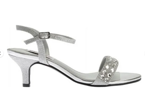 Dyeables, Inc Womens Women's Sage Dress Sandal (Silver Shimmer,9.5 B(M) US)