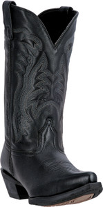 Laredo Womens Black Cowboy Boots Leather R Toe Size 12 M