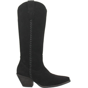 Dingo Womens Sweetwater Snip Toe Boots Knee High Mid Heel 2-3", Black - Size 10 M