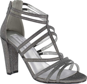 Women's Touch Ups Rhyan Strappy Cage Sandal Pewter Glitter Synthetic 9 M