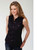 Roper Ladies Sleeveless Poplin Shirt Solid Poplin Western Black M, 0265 03-052-0265-0017 BL