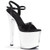 Ellie Shoes E-821-Chrome 8 Heel Chrome Sandal 7 / Black/Silver Size-7