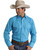 0025 Men's Long Sleeve Western Style Shirt Solid Broadcloth - Turq- XL