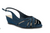 Paradox London : Navy Glitter Low Wedge Heel Sandals, Navy, Size- 10