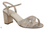 Touch Ups Champagne Shimmer Low Block Heel Sandals. Champagne, Size - 9
