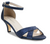 Touch Ups Navy Glitter Low Kitten Heel Sandals, Navy, Size 7.5