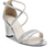 Touch Ups Mid Heel Open Toe Sandals Silver Shimmer, Size 7.5
