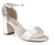 Touch Ups Block Heel Sandals With Jewels White Satin, Size 7.5
