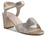 Touch Ups Block Heel Sandals With Velcro Closure and Stones, Champagne, Size 6W