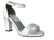 Dyeables Maddox White Satin Block Heel Sandals, Color - White/Size - 6.5 M